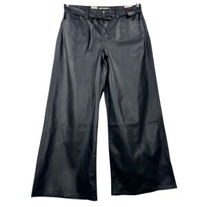 Levi's XL Straight Faux Leather Wide Leg Pants money goth 90s Y2K moto‎ sz 32